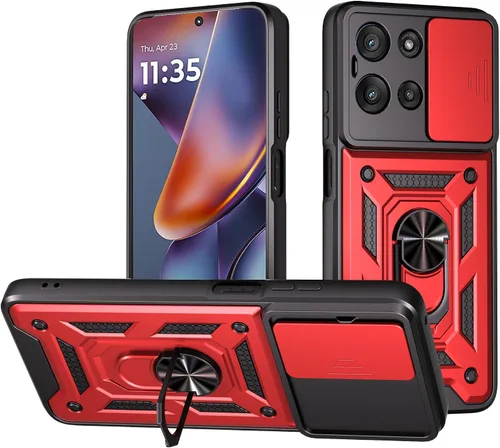 Vista 22 de Funda para Motorola Moto G 5G 2024 con protector de pantalla, funda protectora con protector de cámara, funda protectora con función atril para Moto