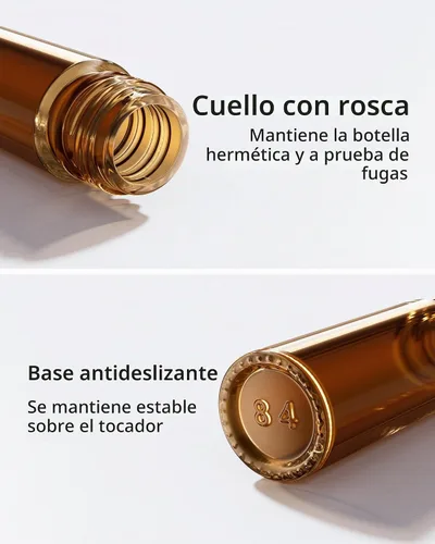 Vista 4 de ULG Rollo en botellas 0.3 fl oz botellas vacías de vidrio ámbar 4 piezas