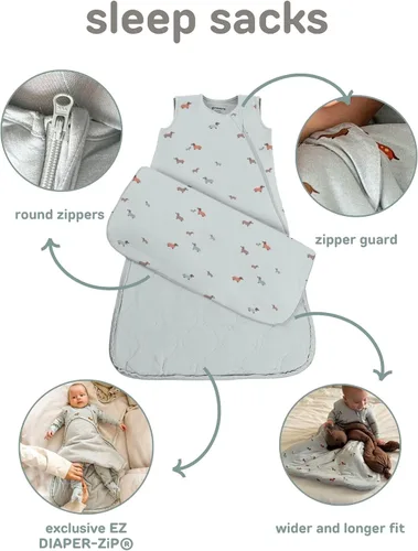 Vista 6 de GUNAMUNA Sacos de dormir para bebés y recién nacidos, cremallera de pañales fácil de cambiar, acogedor, 2.5 TOG
