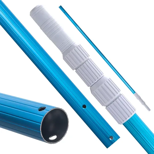 Vista 7 de U.S. Pool Supply Poste telescópico de piscina de 10 pies – Red de aluminio para piscina, rastrillo, cepillo, mango de cabeza al vacío, adjunta