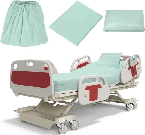 Vista 13 de Moukeren Juego de sábanas de hospital, 6 piezas, sábana bajera ajustable de bolsillo profundo de 36 pulgadas con elástico en todo el contorno, Beige