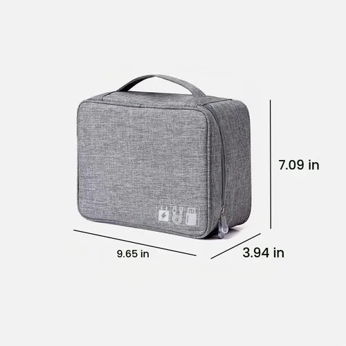 Vista 2 de Bolsa organizadora de cables de viaje, bolsa organizadora de cables impermeable para accesorios electrónicos para cables, cables, cargadores