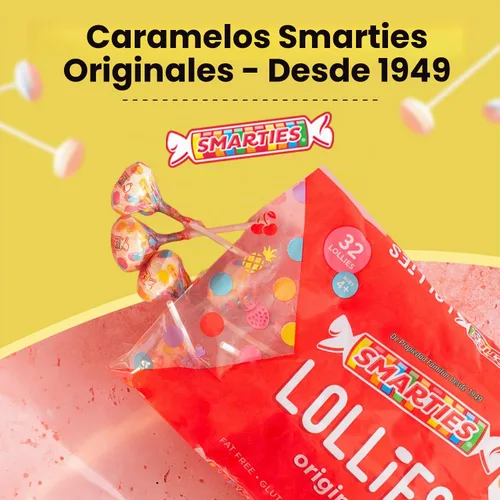 Vista 3 de Smarties Pops, Smarties, 120 unidades, 34 onzas