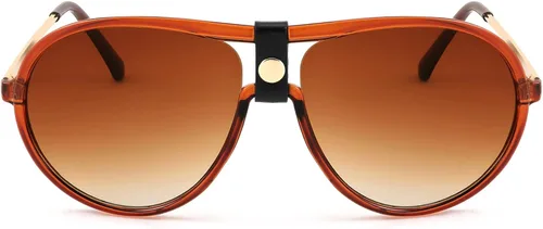 Vista 2 de FEISEDY Gafas de sol clásicas retro estilo piloto para mujeres y hombres, diseño de metal, vintage, de los años 70, gafas de sol redondas B4048