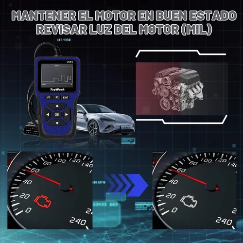 Vista 5 de Escáner de Diagnóstico OBD2, Lector de Códigos del Motor con Búsqueda de 35901 DTC, Modo 6 y 8, Preparación I/M para Todos los Autos OBDII desde Azul