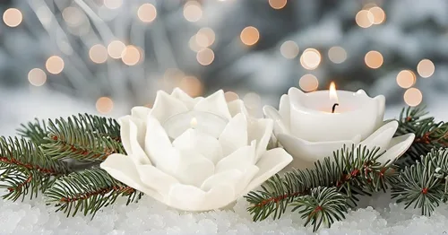 Vista 3 de Cerámica Lotus Petals Style Flower Candle Holder Tea Lights Holder Hogar & Decoración de mesa (blanco)