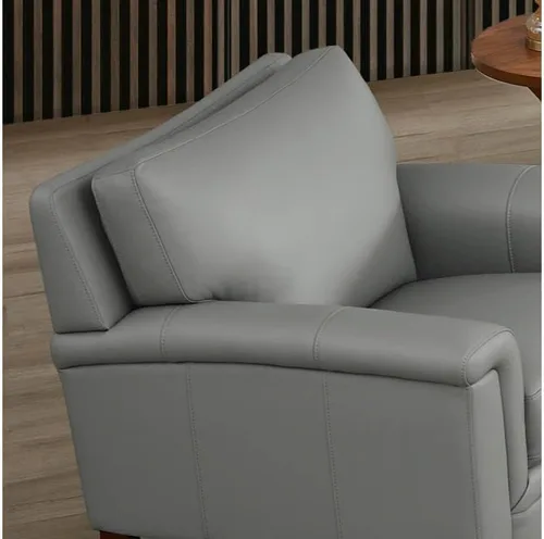 Vista 4 de Hydeline Westcott - Silla de cuero de grano superior, gris plateado, espuma viscoelástica y bobinas de bolsillo Plata Gris