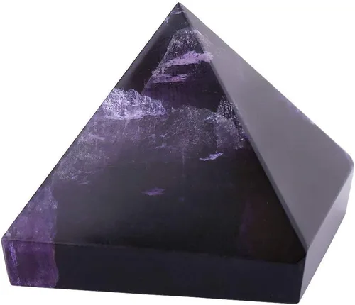 Vista 8 de Diyeeni Pirámide de amatista, pirámide de cristal con buena fortuna, pisapapeles, artesanía de la pirámide del antiguo Egipto
