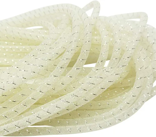 Vista 6 de Chenkou Craft Tubo de malla sólida negro de 12 yardas Deco Flex para coronas y manualidades (negro, 3/8 pulgadas)