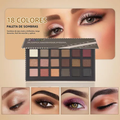 Vista 4 de Kit de maquillaje todo en uno para mujeres, niñas, adolescentes, juego de maquillaje de 16 colores, paleta de sombra de ojos, base, delineador