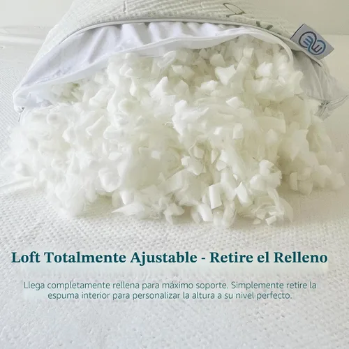 Vista 3 de OMEO Paquete de 2 almohadas de rayón de tamaño estándar derivado de bambú para dormir de espuma viscoelástica triturada para dormir de lado, espalda