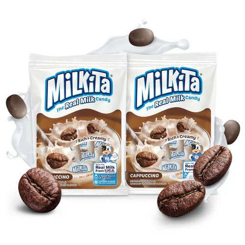 Vista 30 de Milkita Caramelo cremoso de leche de plátano – Dulces saludables bajos en azúcar con leche real para niños y adultos – Caramelos sin grasa y sin