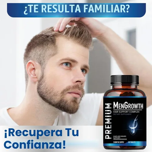 Vista 7 de NutraPro Vitaminas para el crecimiento del cabello para hombres, suplemento anti pérdida de cabello.