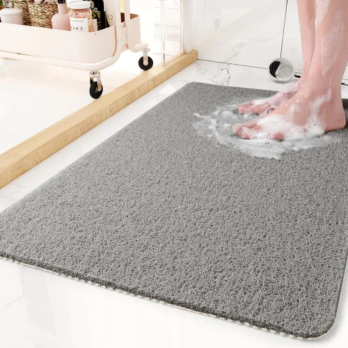 Vista 9 de Tapete antideslizante para bañera, 16 x 24 pulgadas, tapetes de ducha para bañera, tapetes de baño de PVC con textura de lufa para áreas húmedas