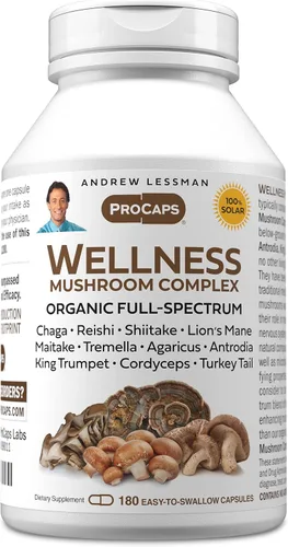 Vista 9 de ANDREW LESSMAN Wellness Mushroom Complex 30 cápsulas – Mezcla orgánica de espectro completo de 11 hongos – Apoya la salud y la vitalidad en general