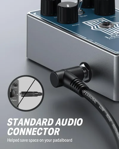 Vista 4 de Donner - Cables de conexión para pedales de efecto de guitarra de 6 pulgadas, negro, paquete de 3