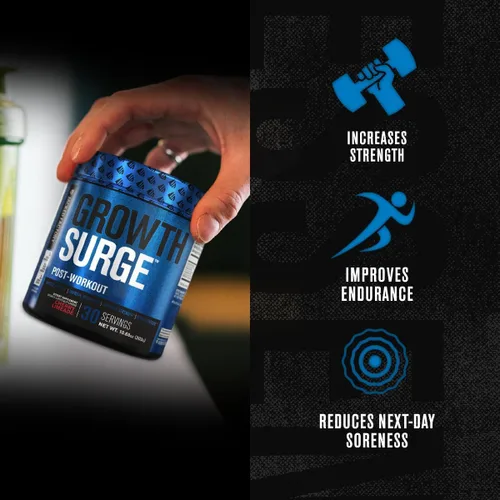 Vista 4 de Jacked Factory Growth Surge Creatine Post Workout con L-Carnitina - Creador muscular diario y suplemento de recuperación con monohidrato