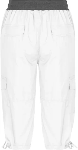 Vista 5 de Pantalones capri tipo cargo para mujer, ligeros, de secado rápido, atléticos, para verano, casuales, con bolsillos