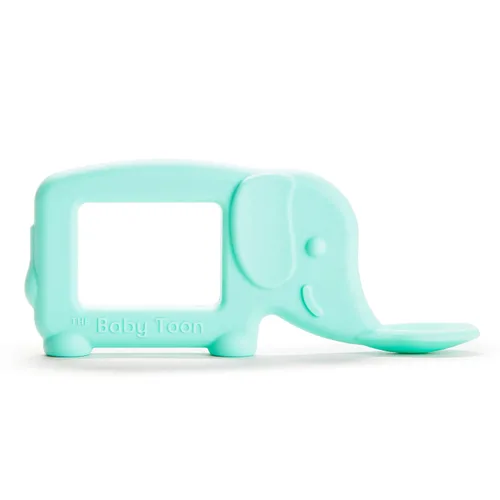 Vista 5 de Munchkin® The Baby Toon™ - Cuchara de silicona para morder, elefante, menta (como se ve en Shark Tank) (paquete de 2)
