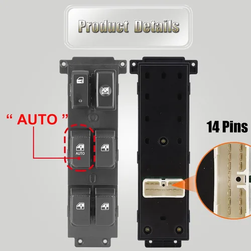 Vista 4 de 93570-2B000S4 Interruptor de ventana automático delantero izquierdo compatible con Hyundai Santa Fe CM 2007-2011 Reemplazar OE 93570-2B830