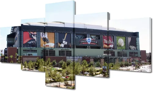 Vista 69 de Busch Stadium Baseball Home Decor St. Louis, Missouri Cityscape - Pósteres e impresiones artísticas de pared de 5 piezas de estadios de béisbol