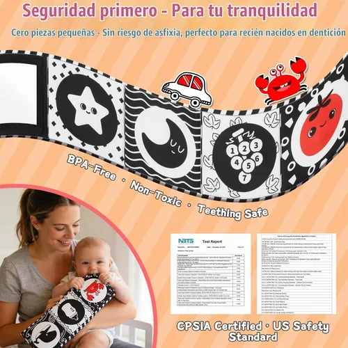 Vista 3 de Juguetes para bebés de alto contraste para recién nacidos