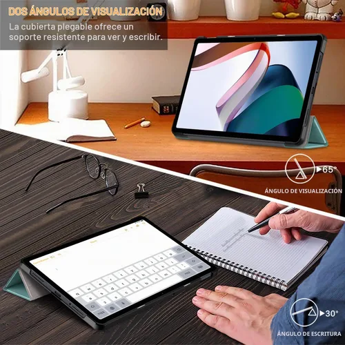 Vista 4 de Funda para Xiaomi Redmi Pad SE de 11 pulgadas, carcasa rígida con soporte delgado y parte trasera protectora inteligente para Redmi Pad SE 11 2023