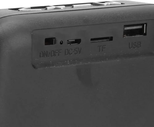Vista 8 de Altavoz Bluetooth4.2, subwoofer estéreo de sonido de alta fidelidad, reproductor de música portátil USB, con radio FM, llamadas de manos, para Negro