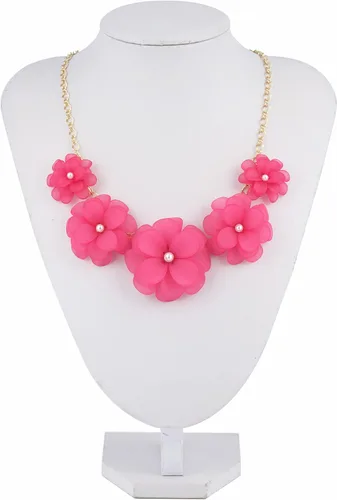 Vista 2 de Bocar - Gargantilla de acrílico para mujer con diseño de flores a la moda