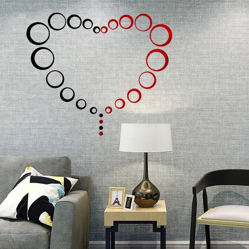 Vista 2 de 24 unidades de calcomanías de espejo circular de acrílico para pared, adhesivos DIY, decoración de arte moderno para mural, para sala, dormitorio 24