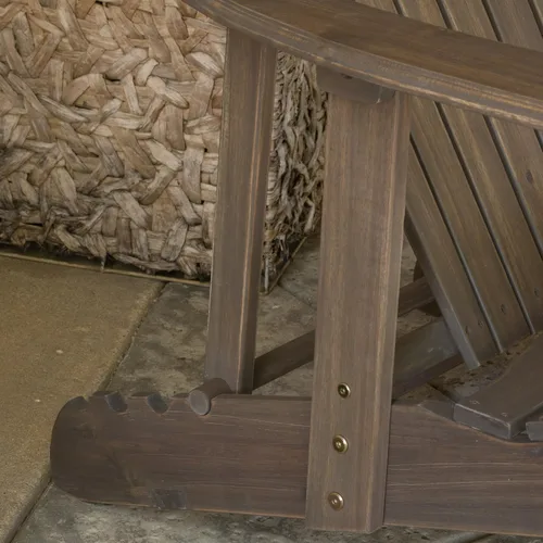 Vista 5 de Halley Adirondack silla reclinable de madera con reposapies, gris