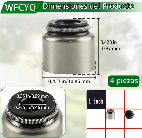 Vista 2 de Retén de válvula compatible con Briggs & Stratton 690968 499236 494435 690235 (paquete de 4)