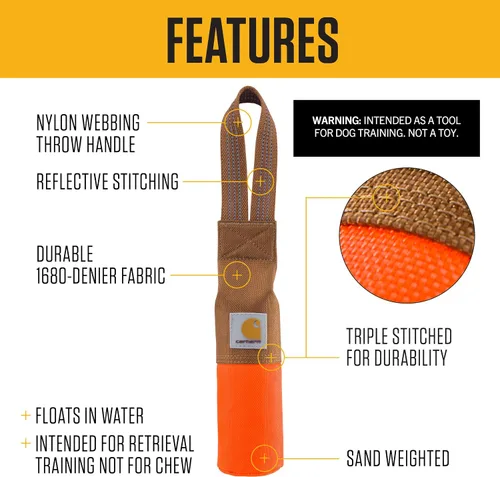 Vista 2 de Carhartt Herramienta de Entrenamiento para Mascotas, Bumper de Recuperación para Perros, Bumper de Entrenamiento de Lona de Pato de Nylon Resistente