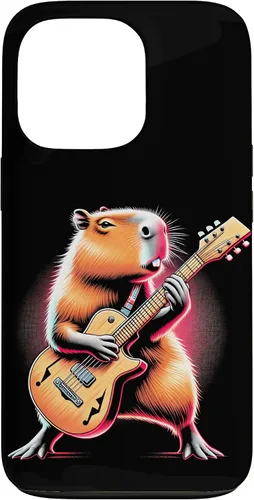 Vista 10 de iPhone 16 Capybara Playing Guitar Like A Rocker Guitarist Rock'n Roll Case