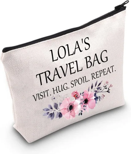 Vista 7 de POFULL Bolsa de viaje Lola - Regalo de cumpleaños, visita, abrazo, repetición de estropeo, bolsa de cosméticos, Bolso tote de viaje de Lola, Grande