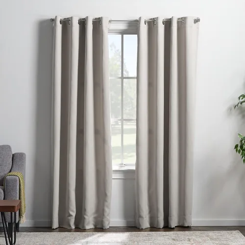Vista 31 de Linenspa Juego de 2 paneles de cortinas opacas 85% - Cortinas negras de 84 pulgadas de largo, aislamiento térmico, reducción de ruido, esenciales