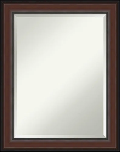 Vista 7 de Amanti Art Espejo de baño marrón para sobre el fregadero, espejo rectangular de tocador rectangular de nogal Harvard de 25 x 21 pulgadas, marco