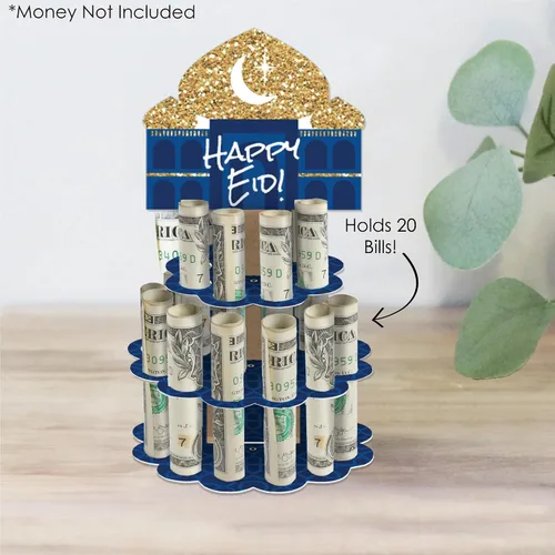 Vista 2 de Big Dot of Happiness Ramadán - DIY Eid Mubarak Party Money Holder Gift - Cash Cake