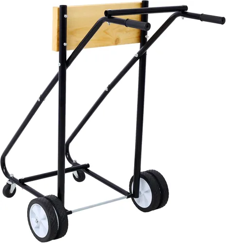 Vista 5 de Soporte de motor de barco fuera de borda con ruedas, carrito de motor resistente para almacenamiento, capacidad de peso de 315 libras, soporte