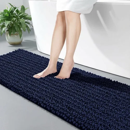 Vista 10 de Disolla Alfombra de baño pequeña, antideslizante, lavable, color beige, 17 x 24 pulgadas, súper absorbente, suave, alfombra de baño de felpilla