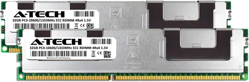 Vista 2 de A-Tech 64GB Kit (2x32GB) RAM for Supermicro SUPER X8DTN+-F-LR, X9DRL-7F, X9DRL-iF, X9DRW-3TF+, X9DRW-CTF31, X9SRD-F, X9SRL DDR3 1333MHz PC3-10600