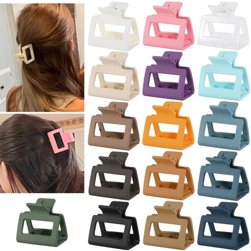 Vista 9 de Pinzas pequeñas para el cabello para mujeres y niñas, pinzas rectangulares medianas de 2 pulgadas para cabello fino/fino, mandíbula mate de sujeción