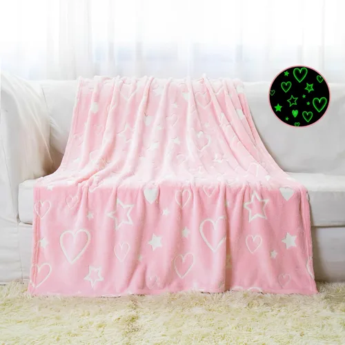 Vista 10 de Manta de unicornio que brilla en la oscuridad para niñas, regalos de unicornios, juguetes para niñas, manta suave para edades de 2, 3, 4, 5, 6, 7