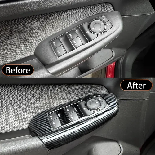 Vista 4 de YOUTOOCAR Panel de interruptor de ventana de puerta compatible con accesorios Chevy Trailblazer 2020-2025 (patrón de fibra de carbono)