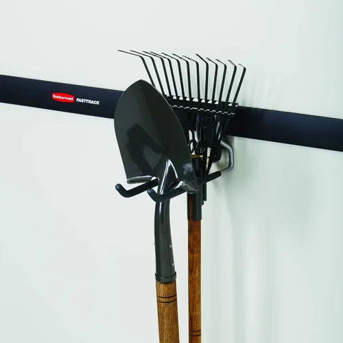 Vista 5 de Rubbermaid Fast Track - Gancho múltiple para almacenamiento de garaje montado en la pared (paquete de 16)