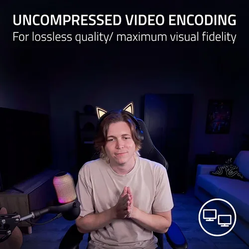 Vista 11 de Razer Kiyo V2 Webcam para transmisión y colaboración 4K 30 Fps, negro