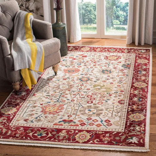Vista 25 de SAFAVIEH Kashan Collection - Alfombra de área de 2 x 3 pies, color beige y gris pardo, diseño oriental tradicional, no desprende pelusa y de fácil