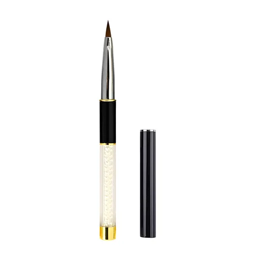 Vista 14 de Kolinsky - Brochas de uñas tamaño 8, pinceles de uñas para aplicación acrílica, mango resistente, forma ovalada, herramientas de diseño de uñas