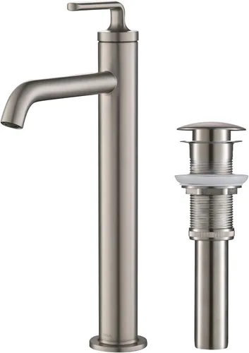Vista 12 de KRAUS Ramus KBF-1221BG-2PK - Grifo de lavabo de baño de una sola manija con drenaje de varilla de elevación en oro cepillado