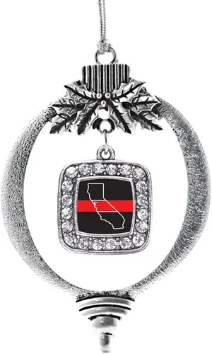 Vista 134 de Inspired Silver - Nana púrpura - Adorno de Navidad plateado - Adorno cuadrado para árbol de Navidad con circonita cúbica - Decoración colgante